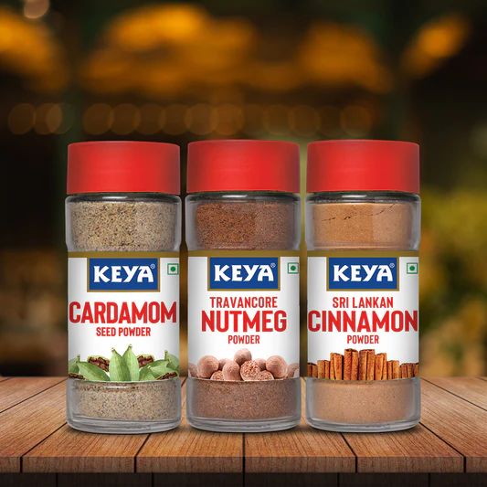 Keya Cardamom Nutmeg Sri Lankan Cinnamon Powder Combo